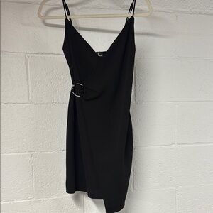 Lulus Wrap Dress in black with silver